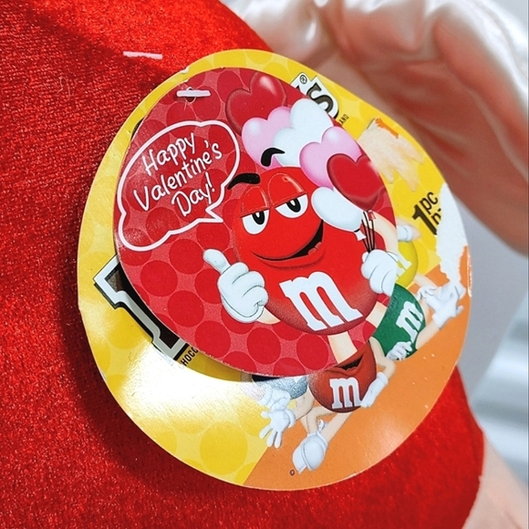 LG Plush M&M Red Cupid 24" Gemmy Tags 2010 Bow Arrow Standing Mars Candy - Picture 10 of 11